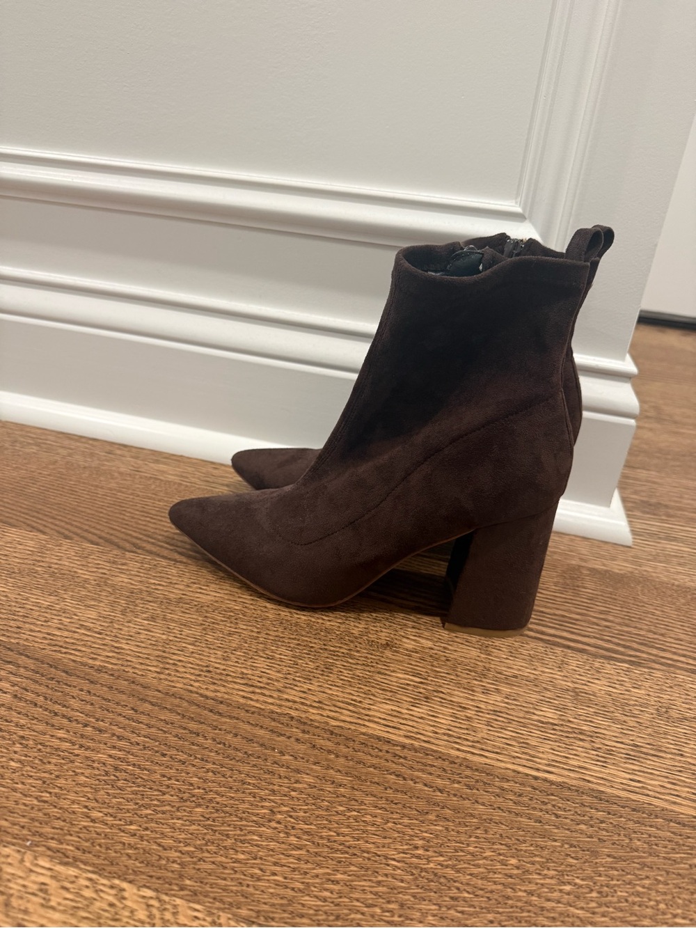 Steve Madden Pointed Toe Suede Ankle Boots - Brown